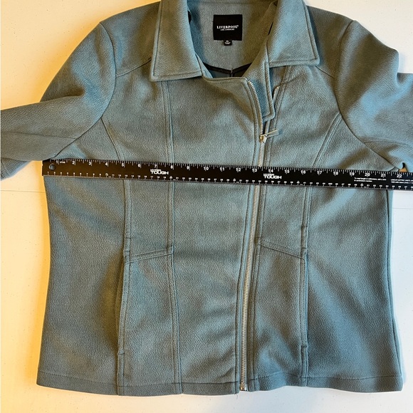 Liverpool Los Angeles Womens Dusty Teal Moto Blazer Jacket XL - Picture 9 of 11